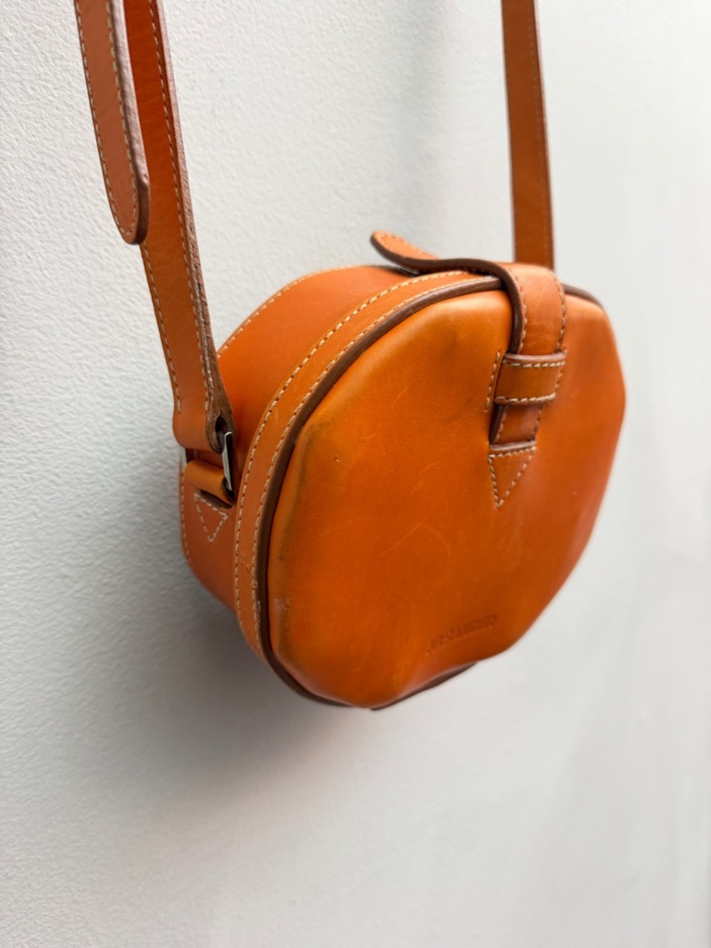 Jil Sander Orange Leather Crossbody Bag - Picture 2 of 8